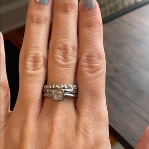 Set of stackable silver rings